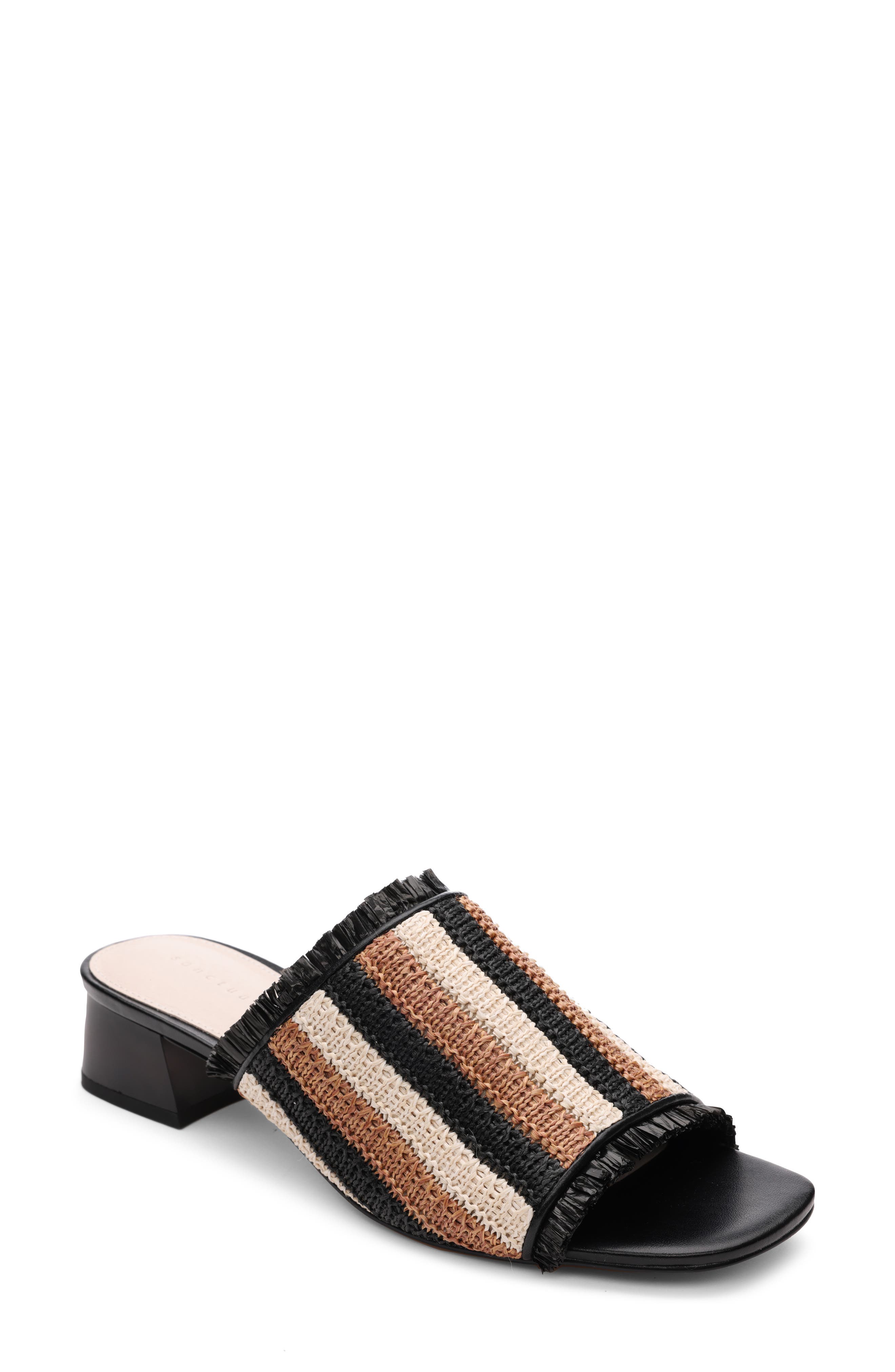 Refresh 2.0 Raffia Sandal, Main, color, BLACK/ MILK/ BISTRO