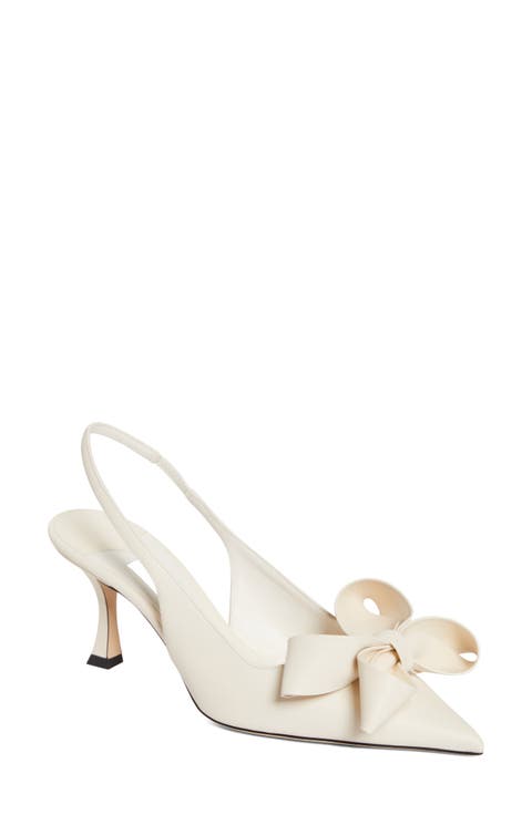 Jimmy Choo ホワイトハイヒール 35 White Mesh Pointed-Toe Pumps with Dégradé Crystals | LOVE 65