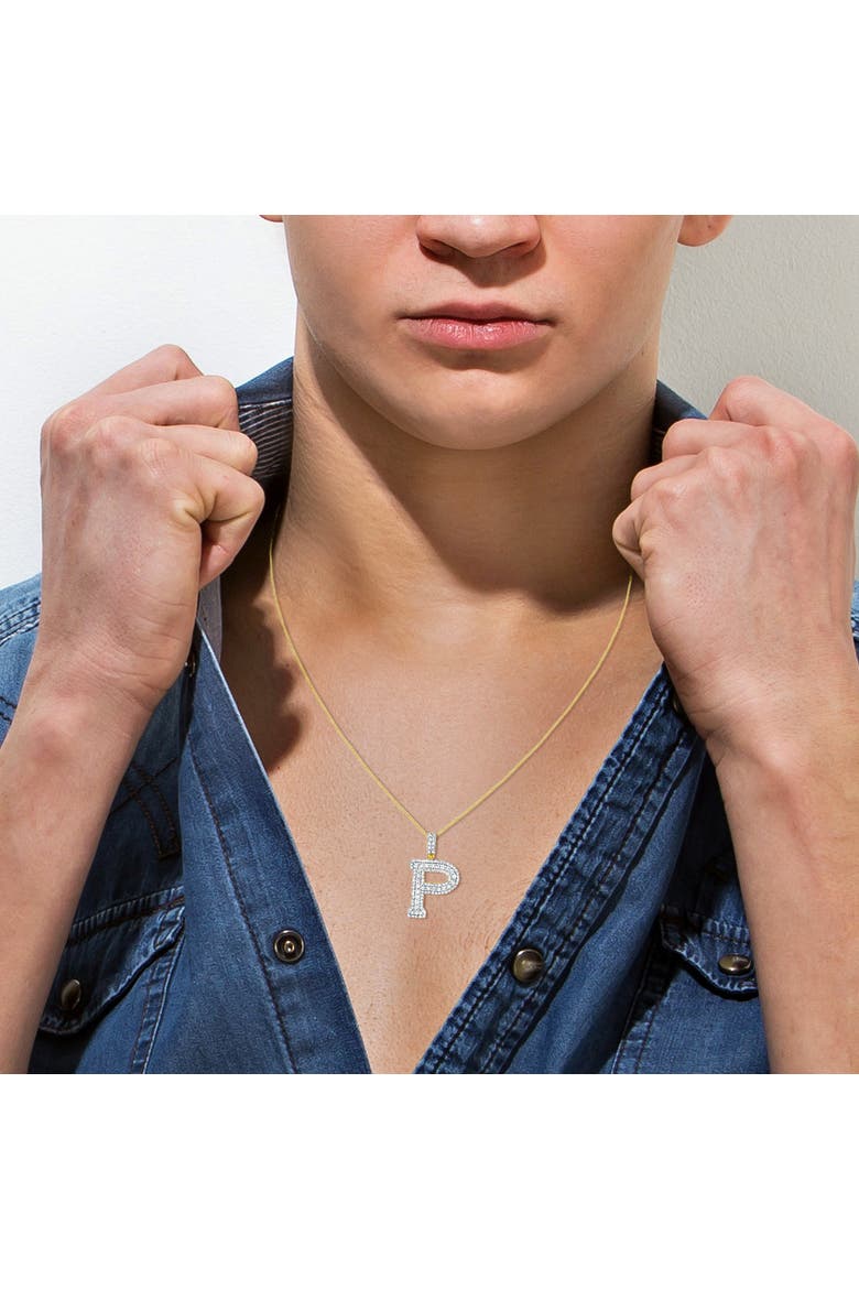 P Initial Diamond Pendant 14K Yellow Gold - 2.19 Carats, Alternate, color, 14K Yellow Gold -