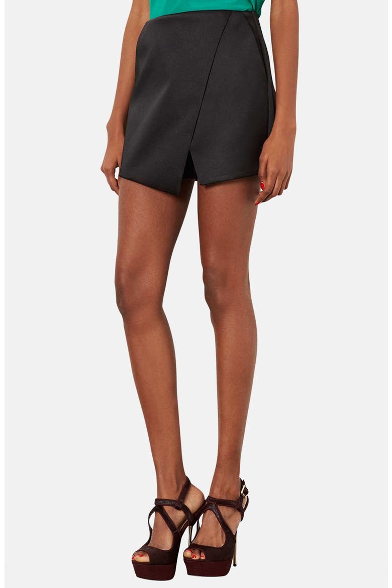 Satin Skort, Main, color, BLACK