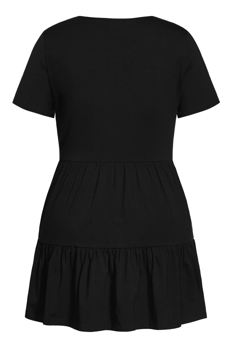 Social Tier Dress, Alternate, color, BLACK
