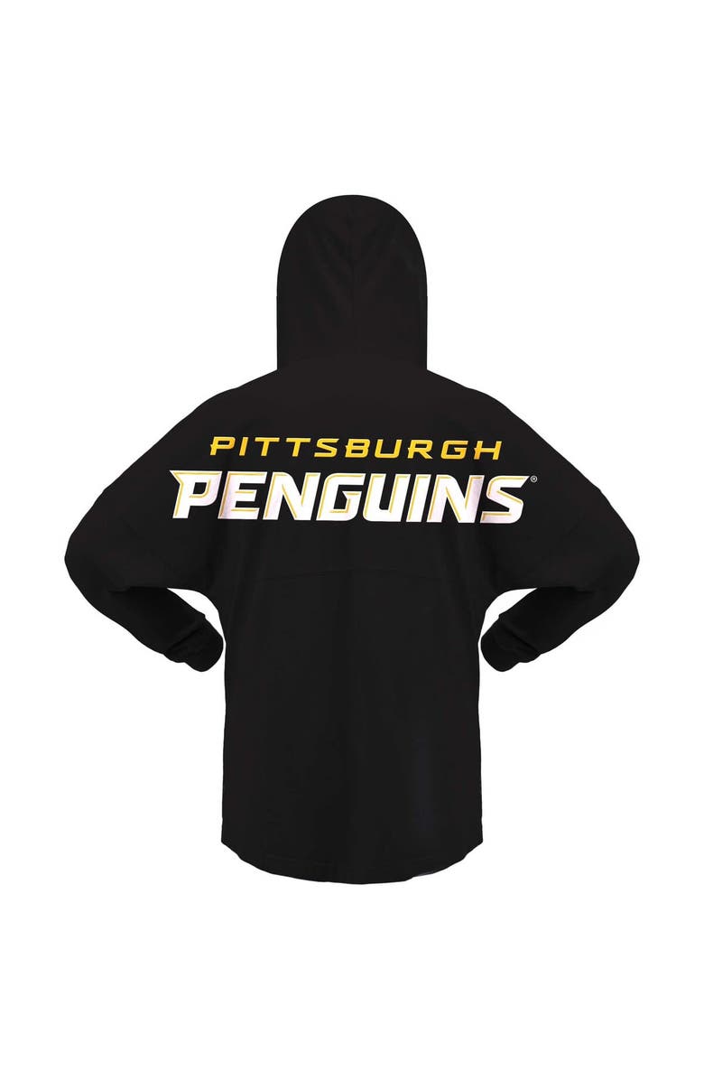 FANATICS Women's Fanatics Branded Black Pittsburgh Penguins Jersey Lace-Up V-Neck Long Sleeve Hoodie T-Shirt, Alternate, color, Black