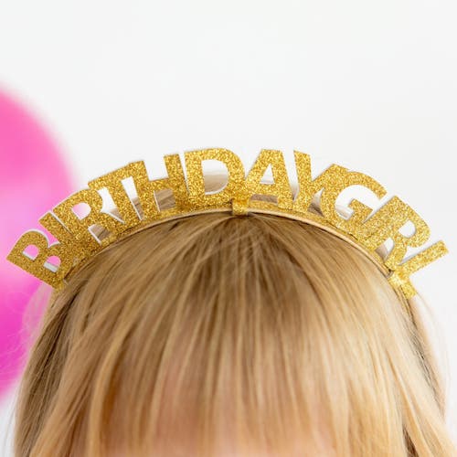 Sweet Wink Gold Birthday Girl Headband In Gold