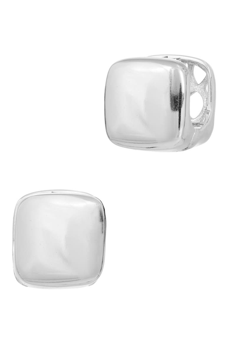 Chubby Square Earrings, Main, color, WHITE