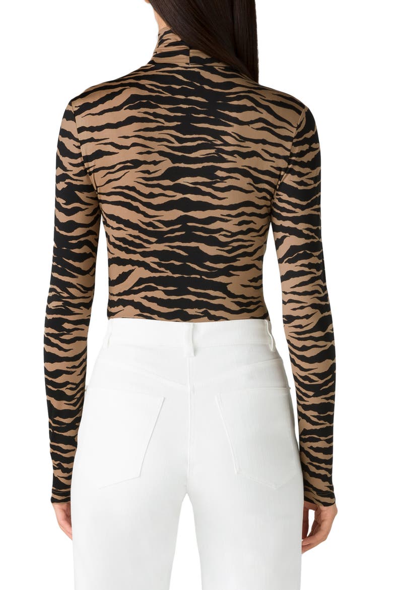 Nuda Tiger Print Turtleneck Top, Alternate, color, CAMEL MULTI