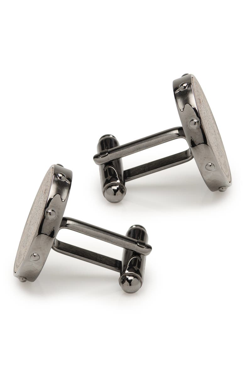 Wine Barrel Cuff Links, Alternate, color, BROWN