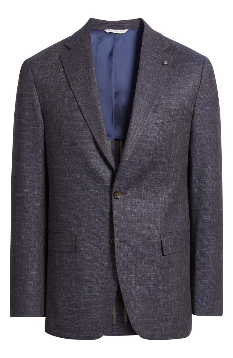 Jack Victor Midland Contemporary Fit Blue Mélange Wool & Silk Blend Sport Coat, Alternate, color, Mid Blue