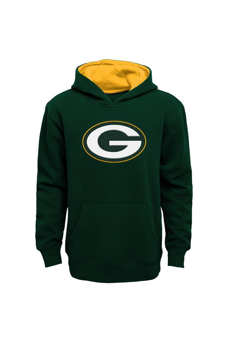 Preschool Green Green Bay Packers Prime Pullover Hoodie, Main, color, Green
