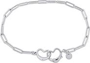 DELMAR Double Heart Paperclip Link Bracelet