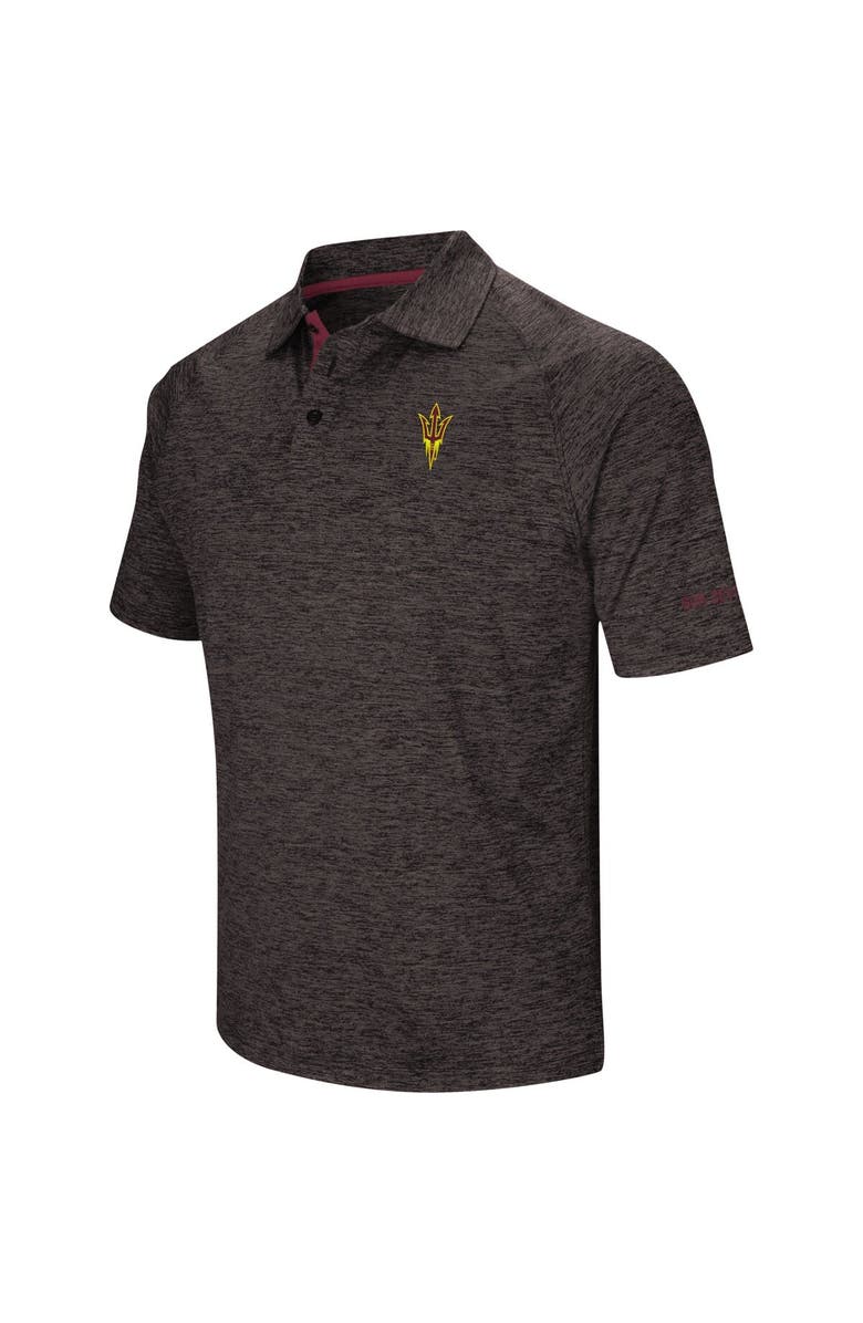 COLOSSEUM Men's Colosseum Black Arizona State Sun Devils Down Swing Polo, Alternate, color, Heather Black