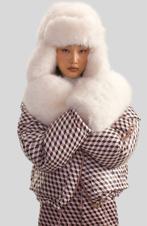 Cynthia Rowley Backcountry Puffer Jacket In Taupe Multi