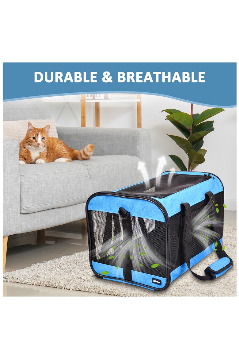 GOOPAWS Soft Sided Pet Cat Carrier Perfect for Travel, Alternate, color, TURQUOISE