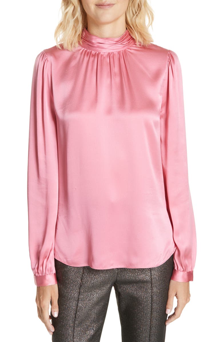 Veronica Beard Chilton Bow Back Silk Blouse, Main, color, 