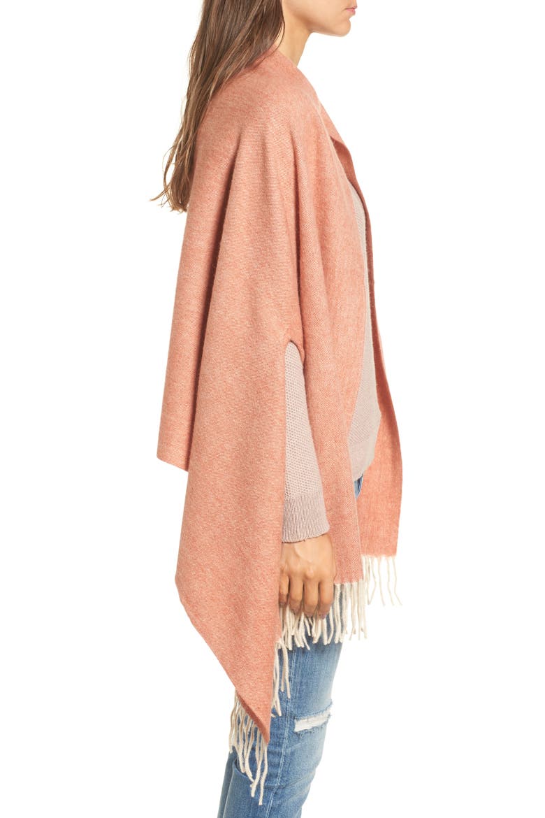 Fringe Cape Scarf, Alternate, color, AFTERGLOW RED