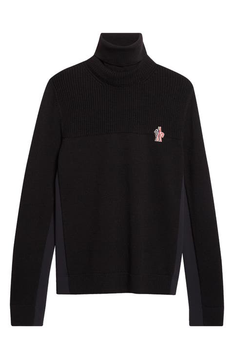 Mixed Media Turtleneck Sweater