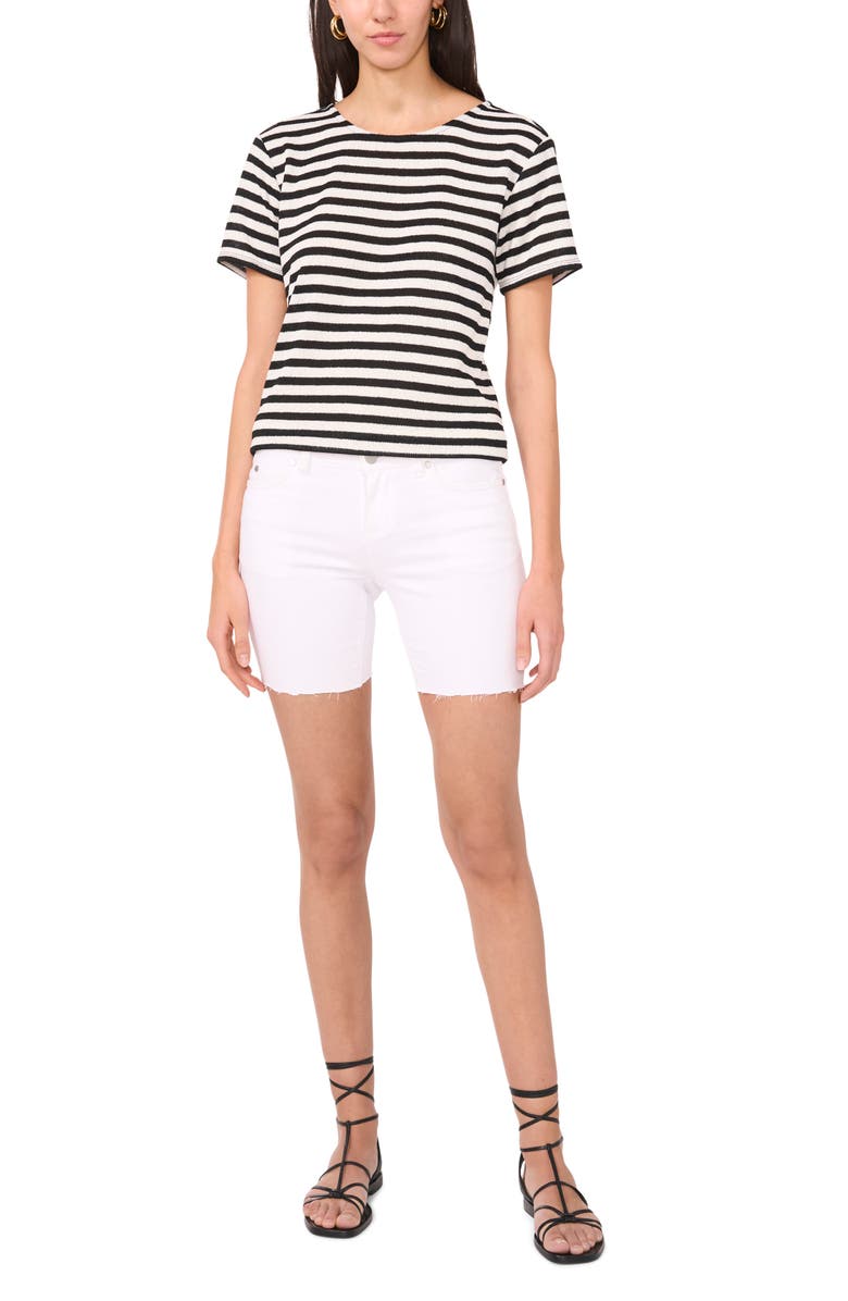 Vince Camuto Stripe Knit T-Shirt, Alternate, color, New Ivory
