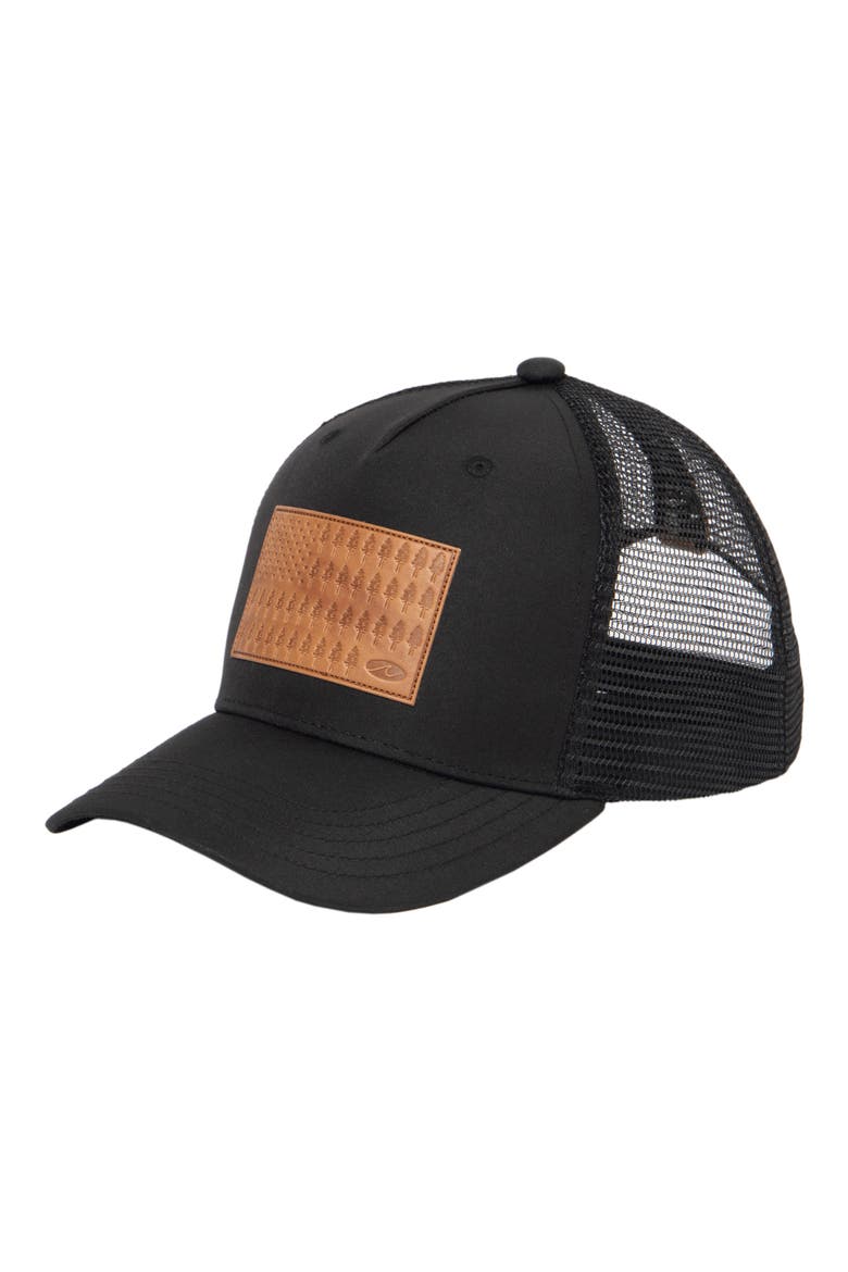 Debossed Patch Trucker Hat, Main, color, BLACK