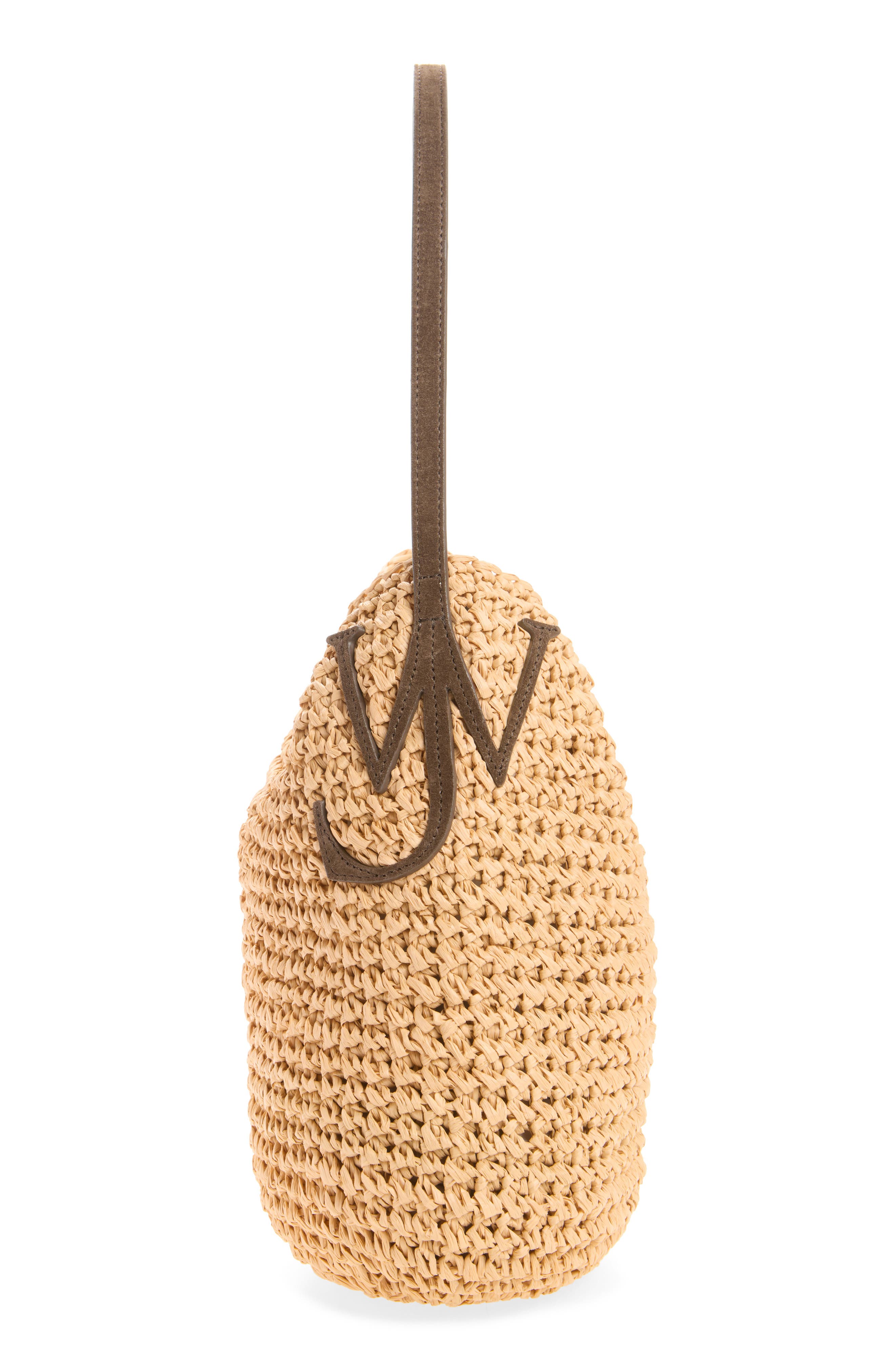 Small Raffia Bulb Hobo Bag, Alternate, color, NATURAL/ BROWN 094