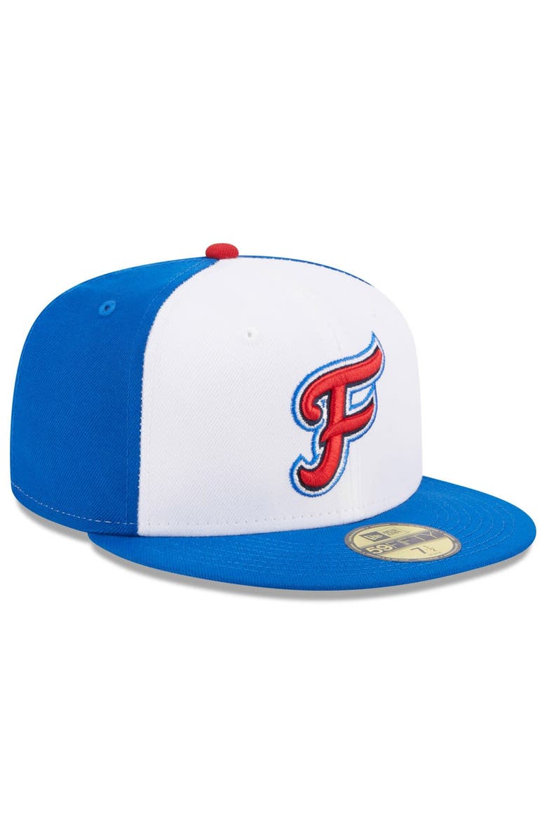 New Era Men's New Era White Fredericksburg Nationals Authentic Collection Alternate Logo 59FIFTY Fitted Hat, Alternate, color, 