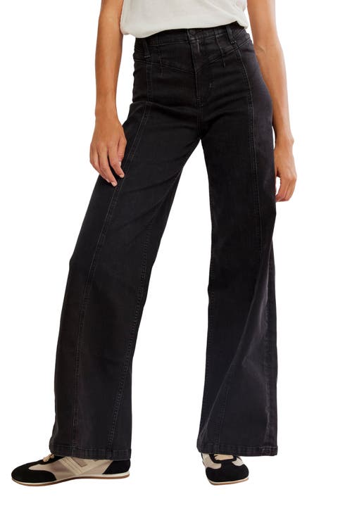 Libre Front Yoke Wide Leg Jeans (Cafe Noir)