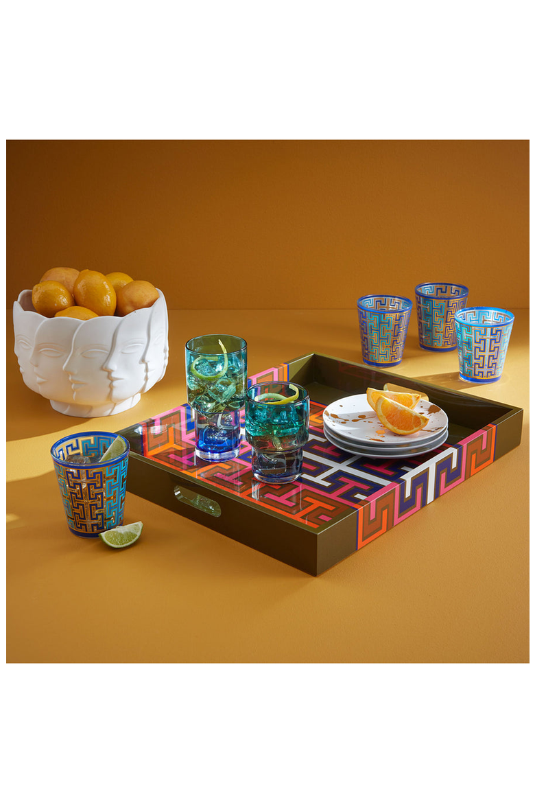 Madrid Lacquer Tray, Alternate, color, Olive Green / Multi