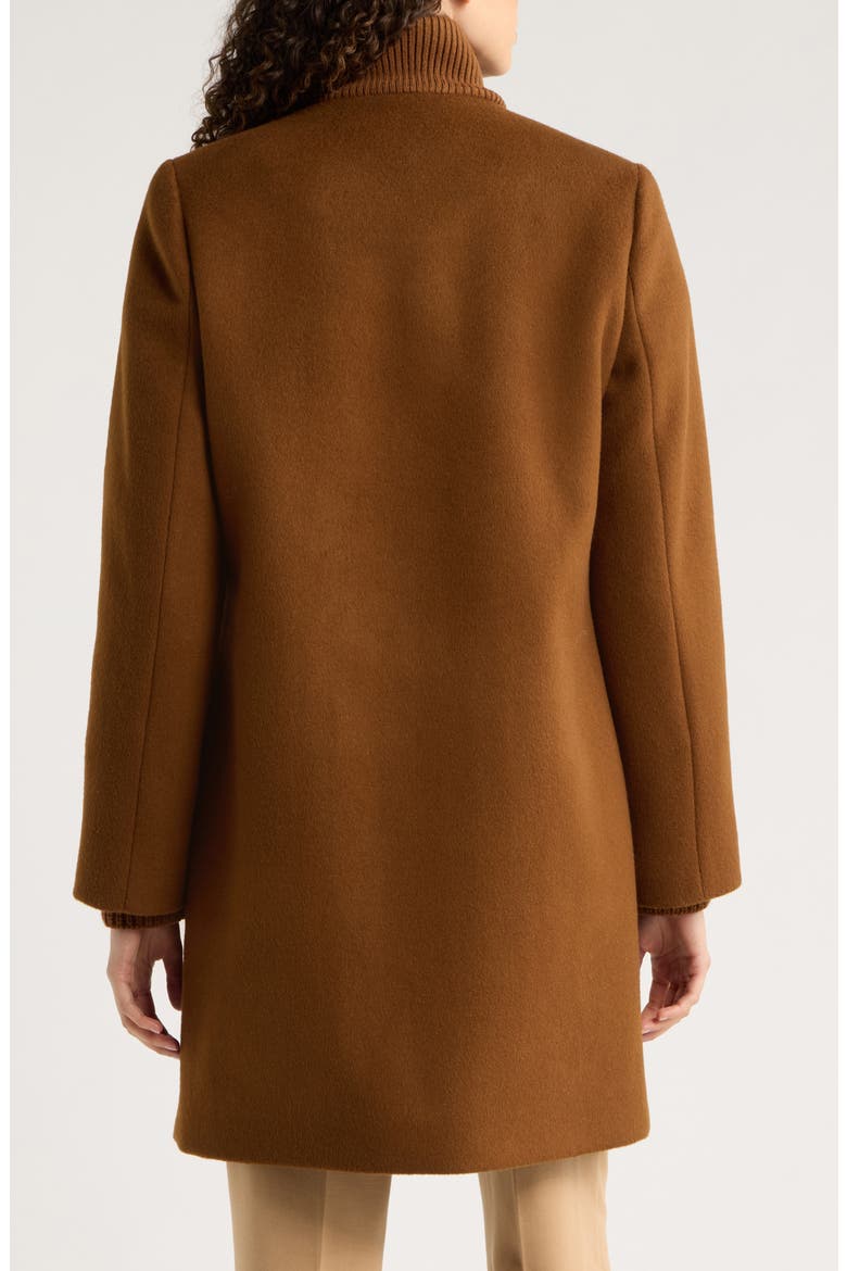 Stand Collar Wool & Cashmere Blend Coat, Alternate, color, VICUNA