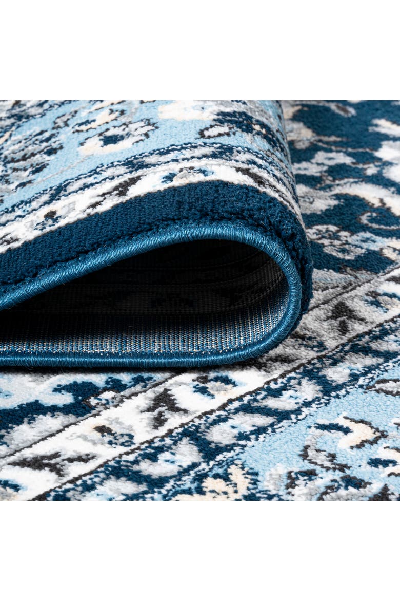 Palmette Modern Persian Floral Area Rug, Alternate, color, Navy/Blue