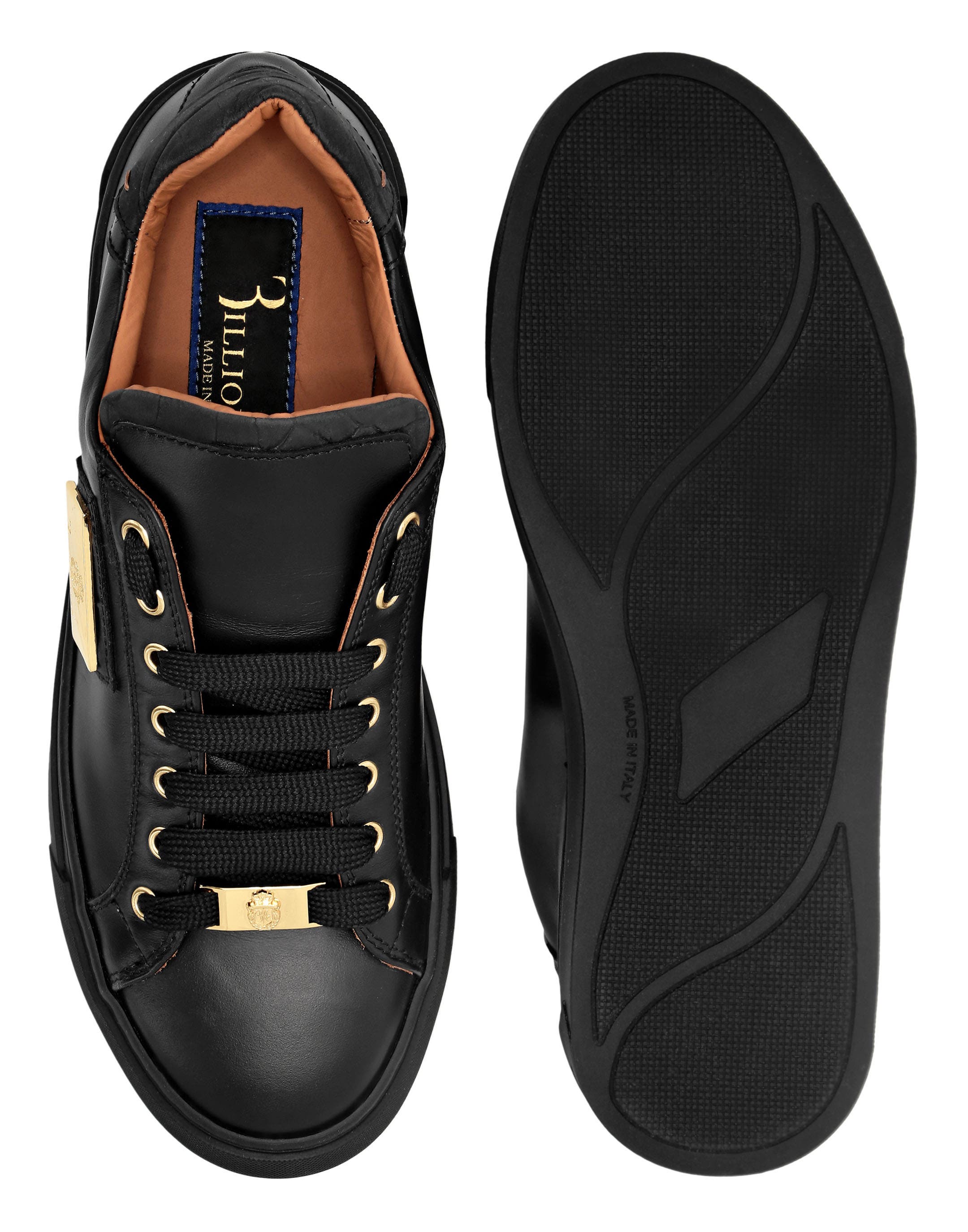 Croco Printed Nappa Leather Lo-Top Sneakers Men, Alternate, color, black/black