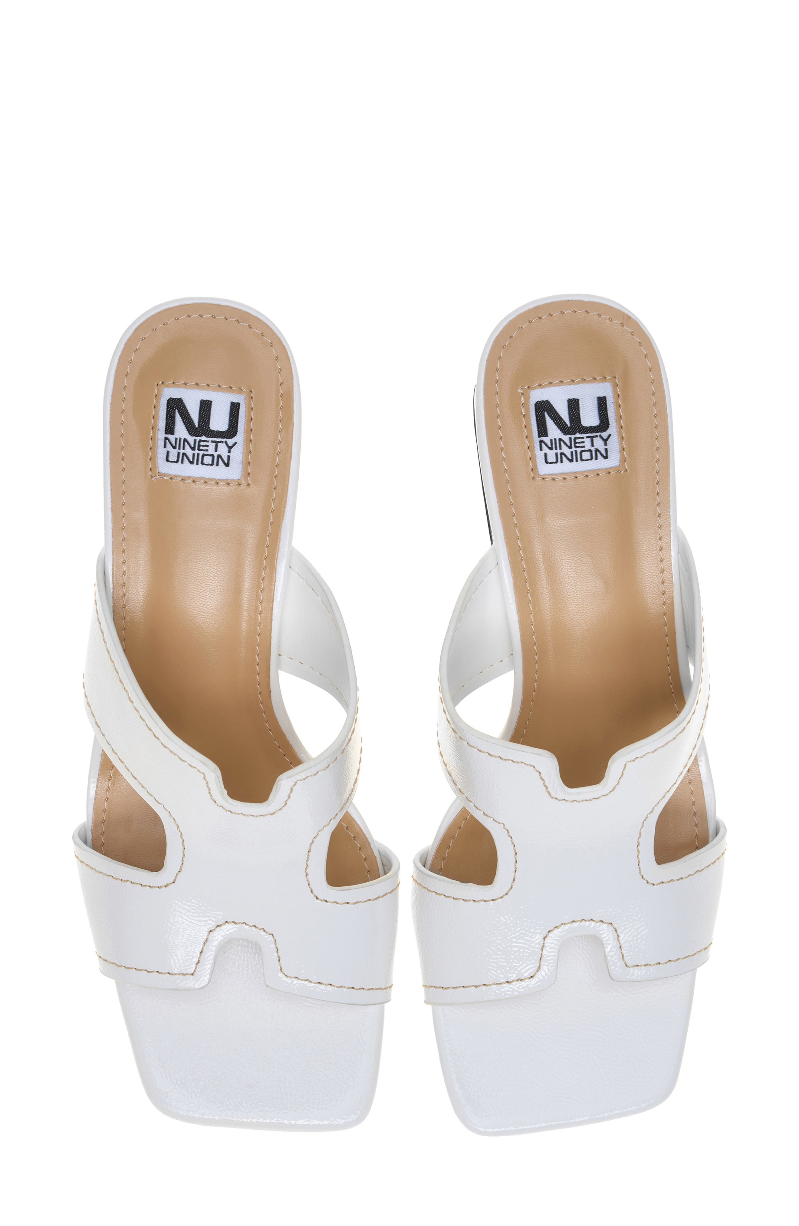 Bright Block Heel Slide Sandal, Alternate, color, WHITE