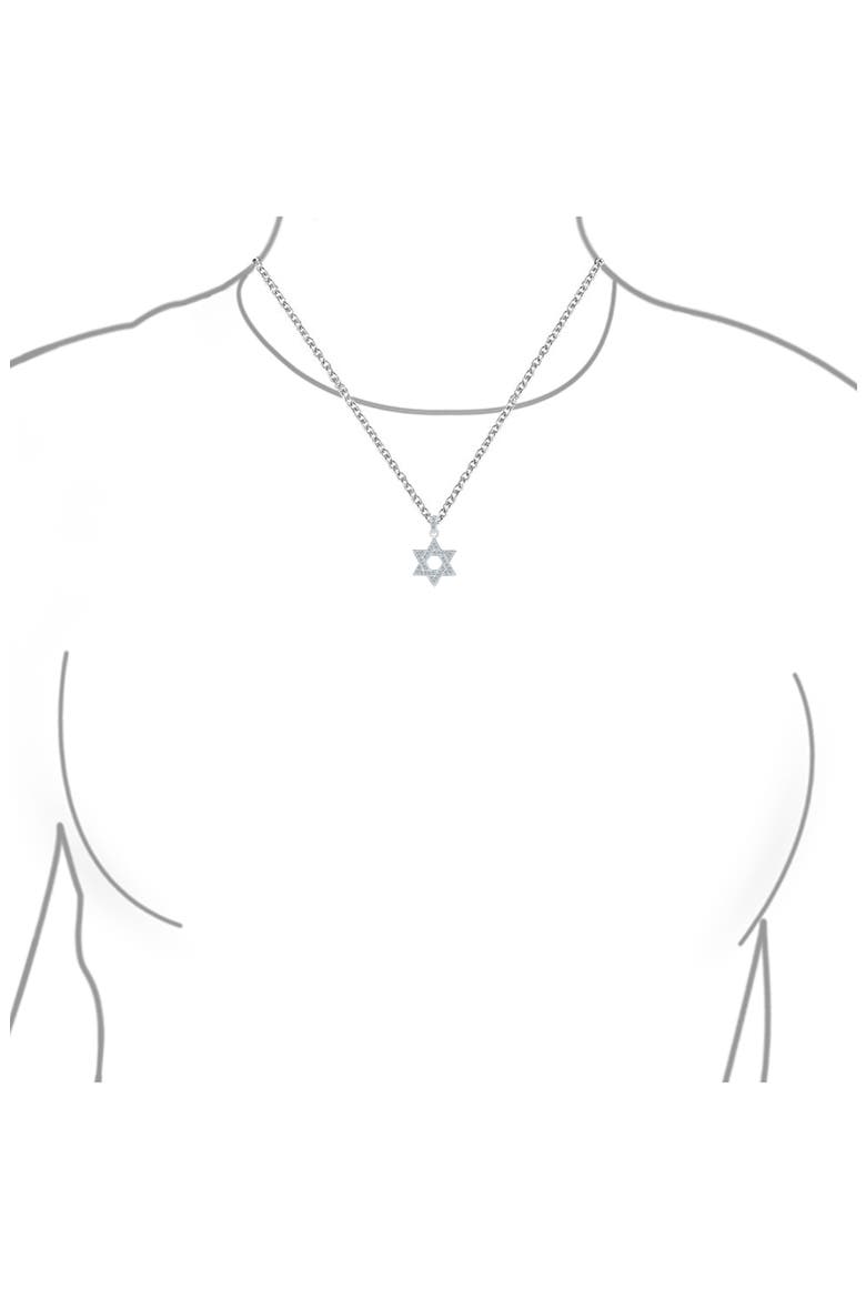 Star of David CZ Necklace, Alternate, color, CLEAR
