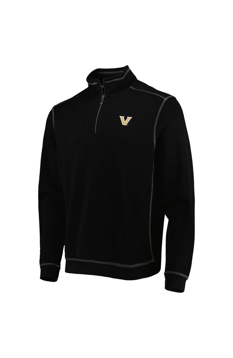 Tommy Bahama Men's Tommy Bahama Black Vanderbilt Commodores Sport Tobago Bay Tri-Blend Mock Neck Half-Zip Jacket, Alternate, color, 