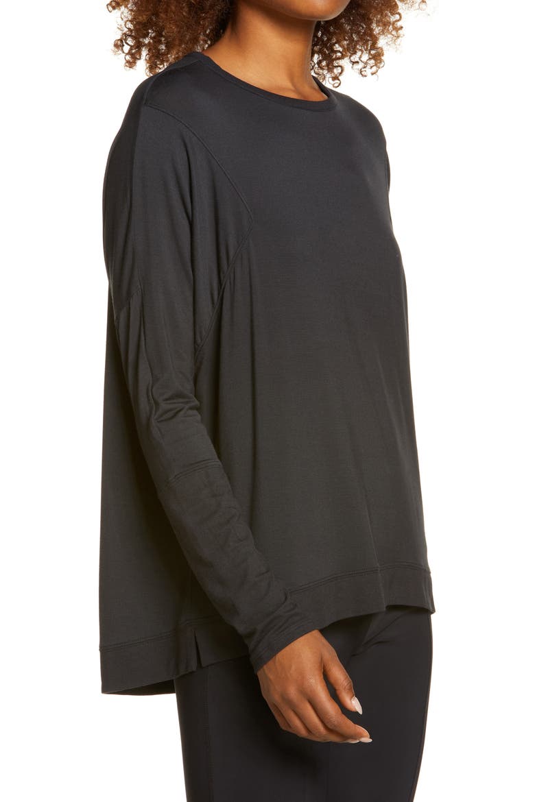 Peaceful Relaxed Pullover, Alternate, color, BLACK