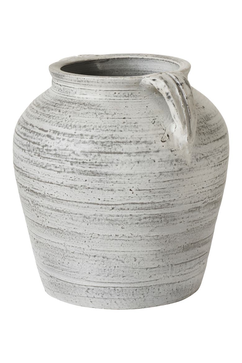 Clay Decorative Vase, Alternate, color, WHITE