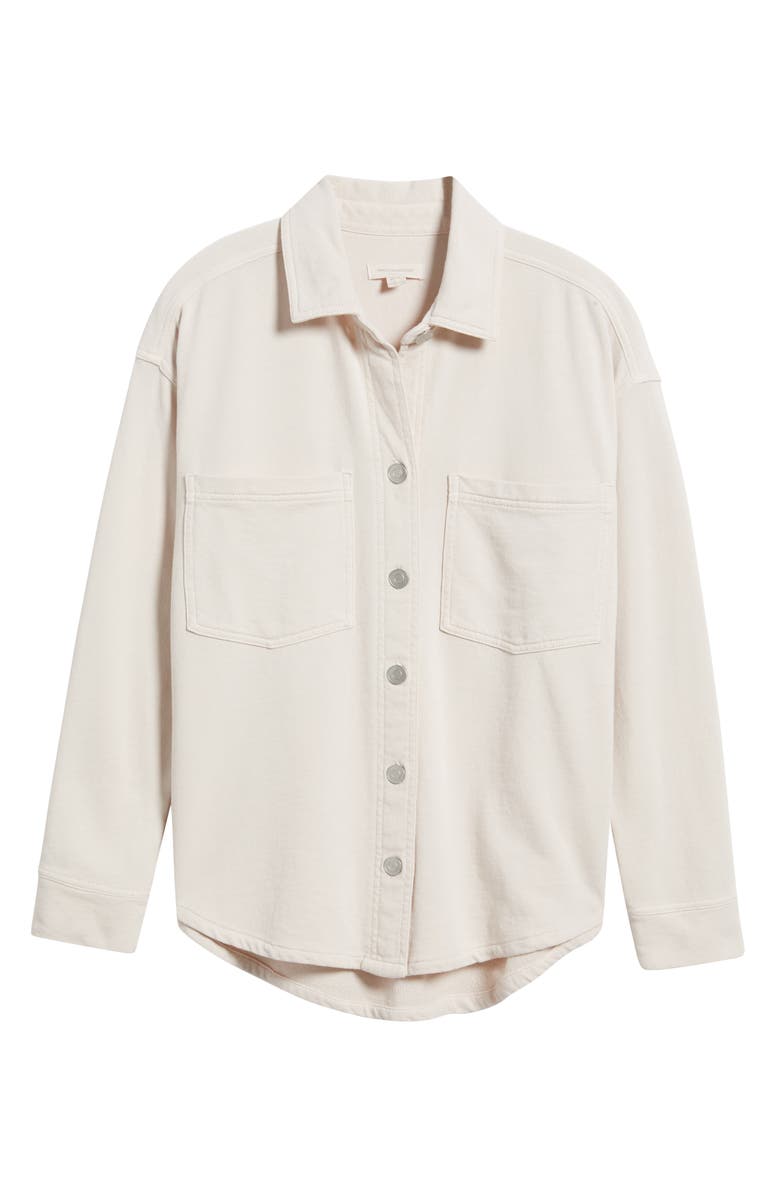 beachlunchlounge Tiera Cotton French Terry Button-Up Shirt, Alternate, color, Blanket Pink