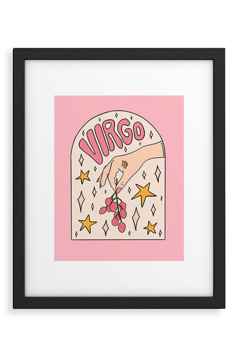 'Virgo Lychee Doodle' by Meg Framed Wall Art, Main, color, WHITE