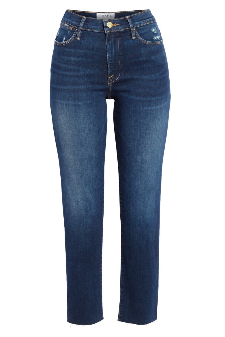 Le High Rivet Ankle Straight Leg Jeans (Nordstrom Exclusive), Alternate, color, MANO