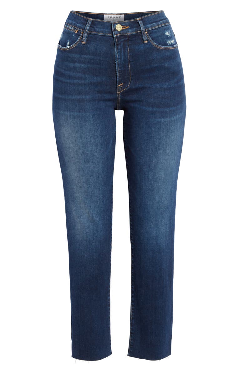 FRAME Le High Rivet Ankle Straight Leg Jeans, Alternate, color,