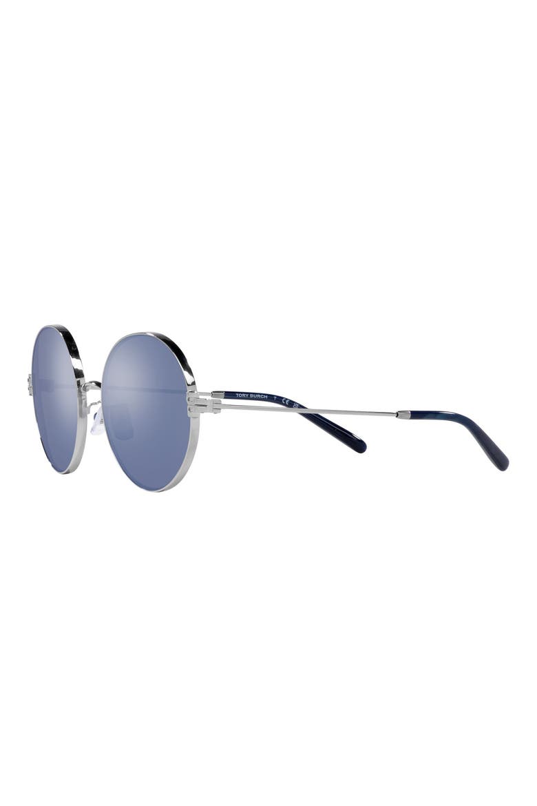 54mm Round Sunglasses, Alternate, color, SILVER