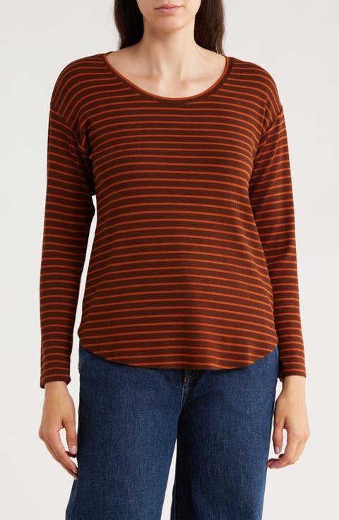 Stripe Long Sleeve Knit Top