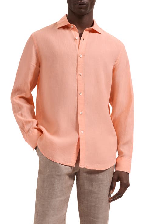 Axel Shaped Fit Linen Button-Up Shirt