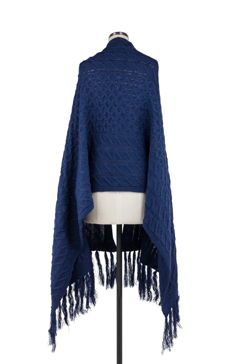 Patricia Nash Oversize Cable Knit Scarf, Alternate, color, Navy