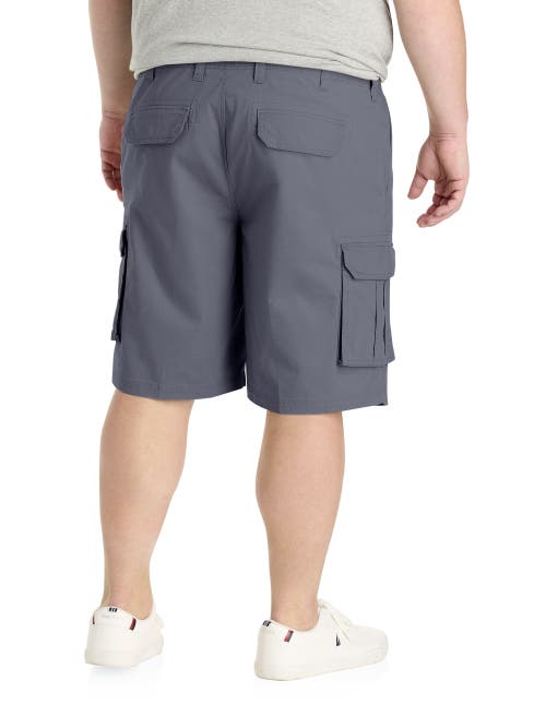 True Nation By Dxl Big & Tall Stretch Ripstop Cargo Shorts In Grey