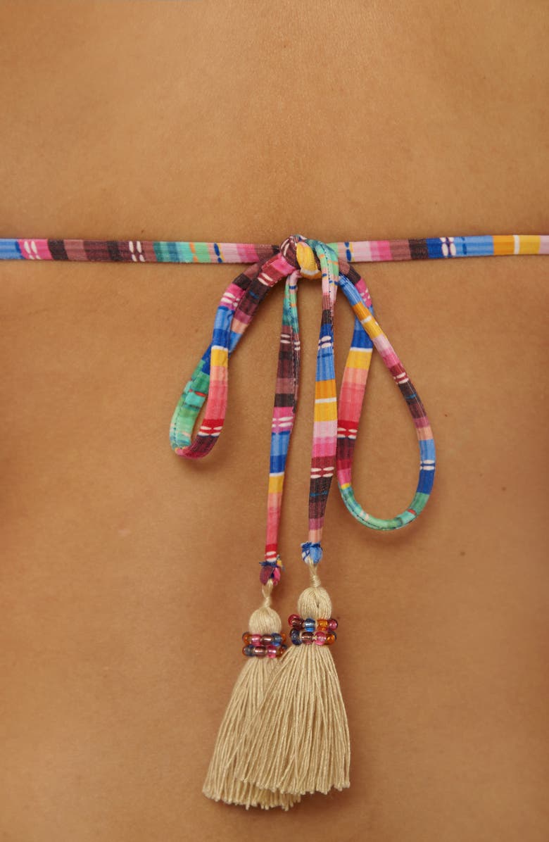 Becca Vallarta Reversible Rib Triangle Bikini Top, Alternate, color, Blue Multi