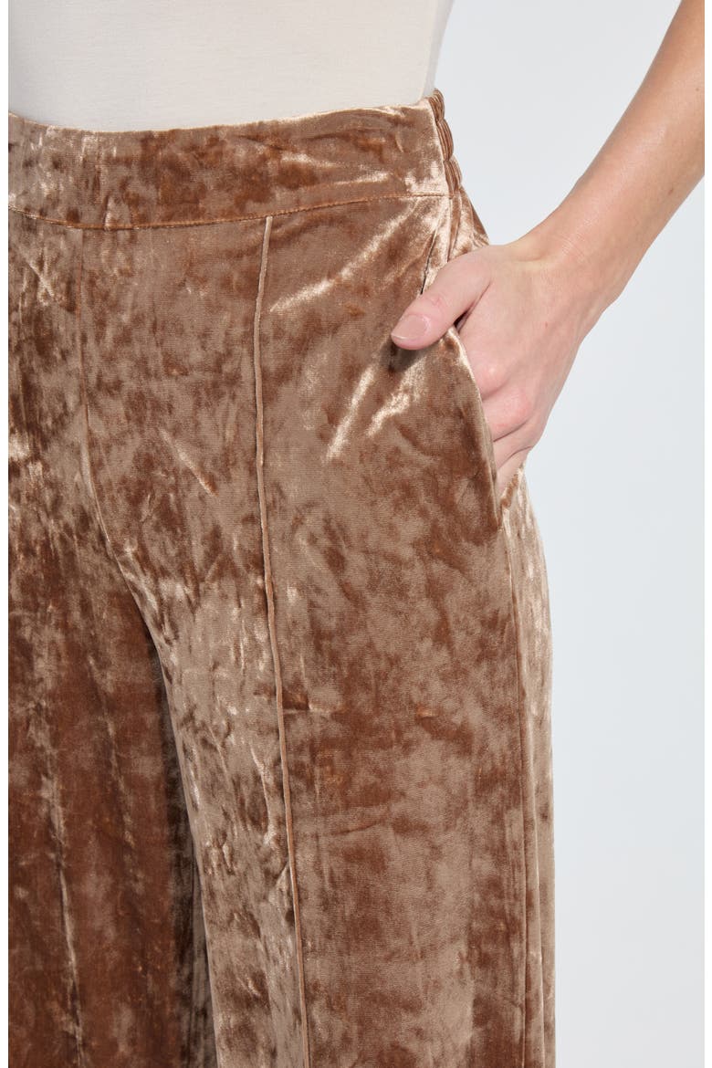 Crushed Velvet Wide Leg Pants, Alternate, color, LUX CAMEL