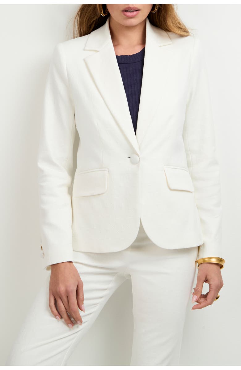 Trina Turk Incanta Blazer, Main, color, Whitewash