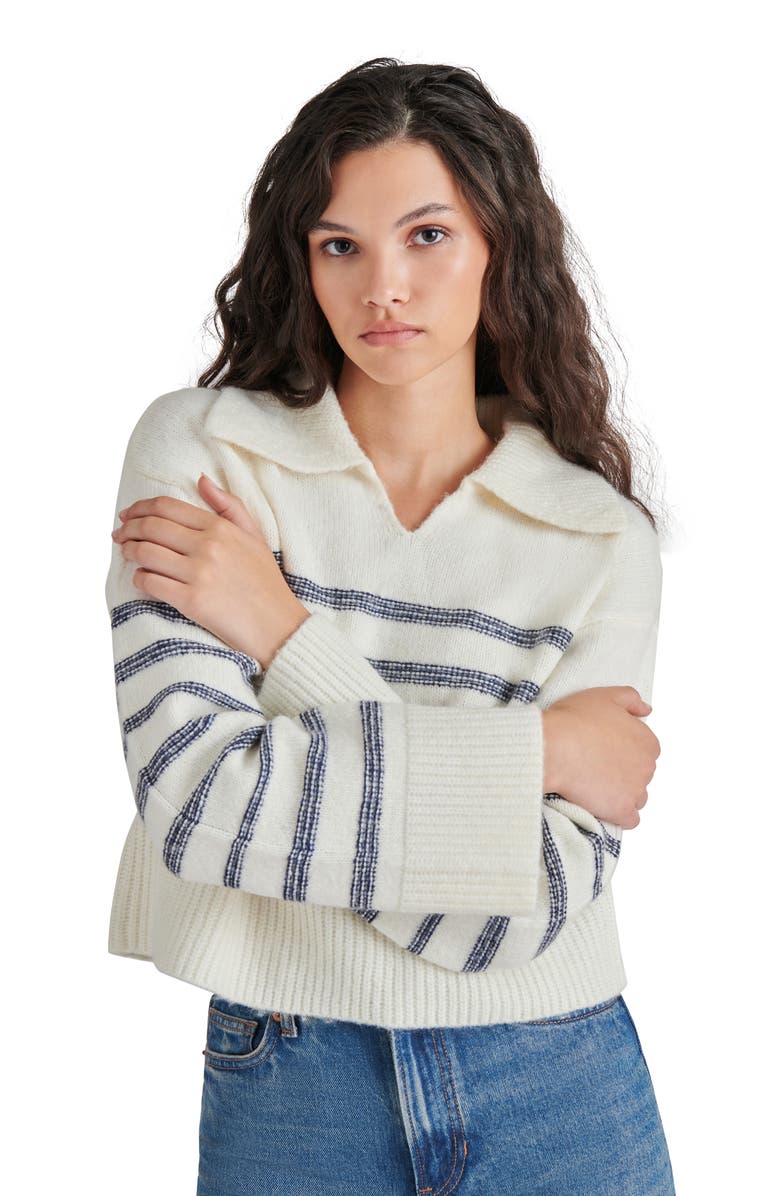 Steve Madden Esther Stripe Sweater, Alternate, color, Cream