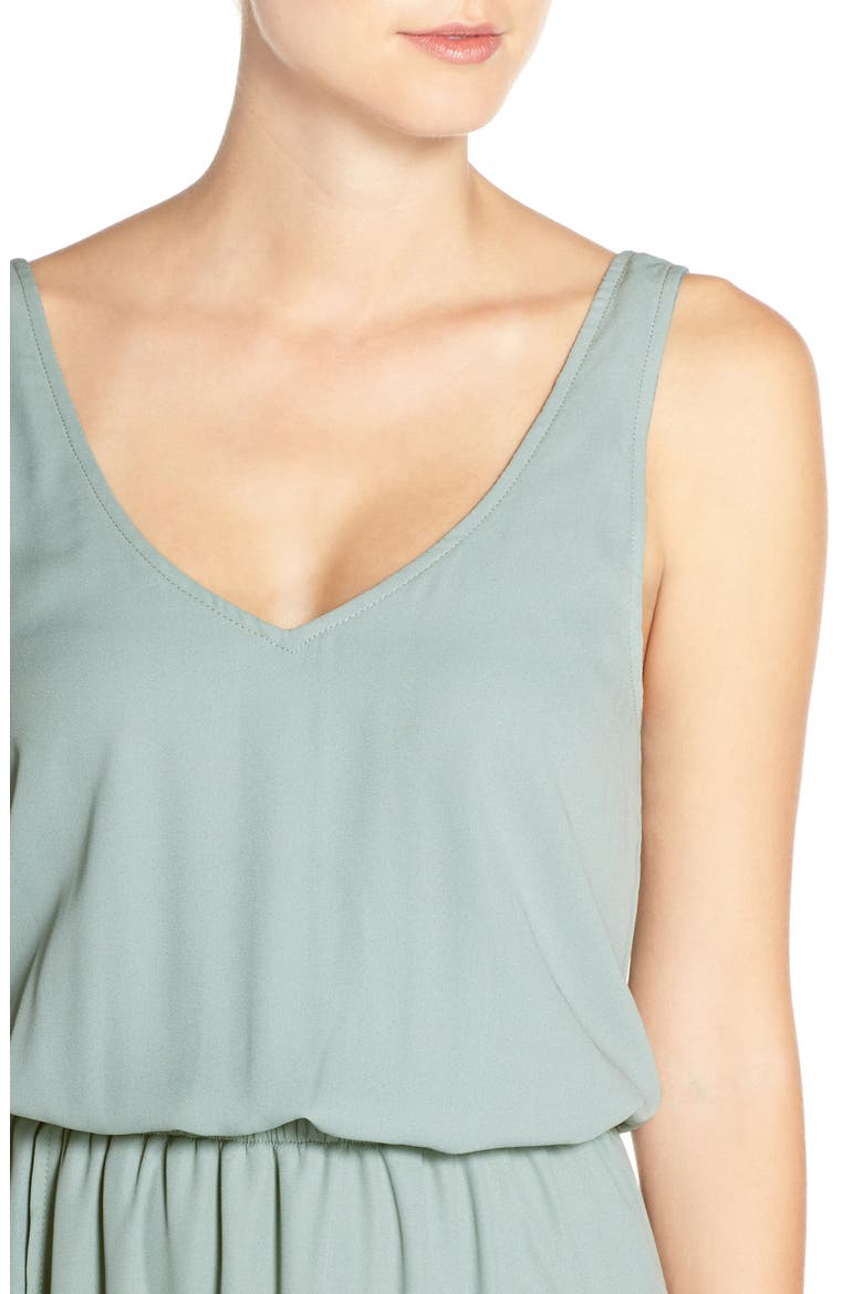 Kendall Blouson A-Line Gown, Alternate, color, SILVER SAGE CRISP