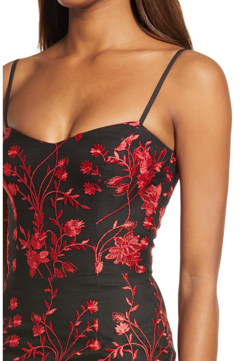 Cantrelle Asymmetrical Hem Cocktail Dress, Alternate, color, LIPSTICK RED MULTI