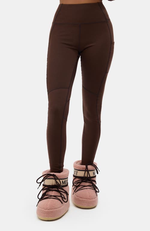 Halfdays Hallie High Waist Leggings In Brown