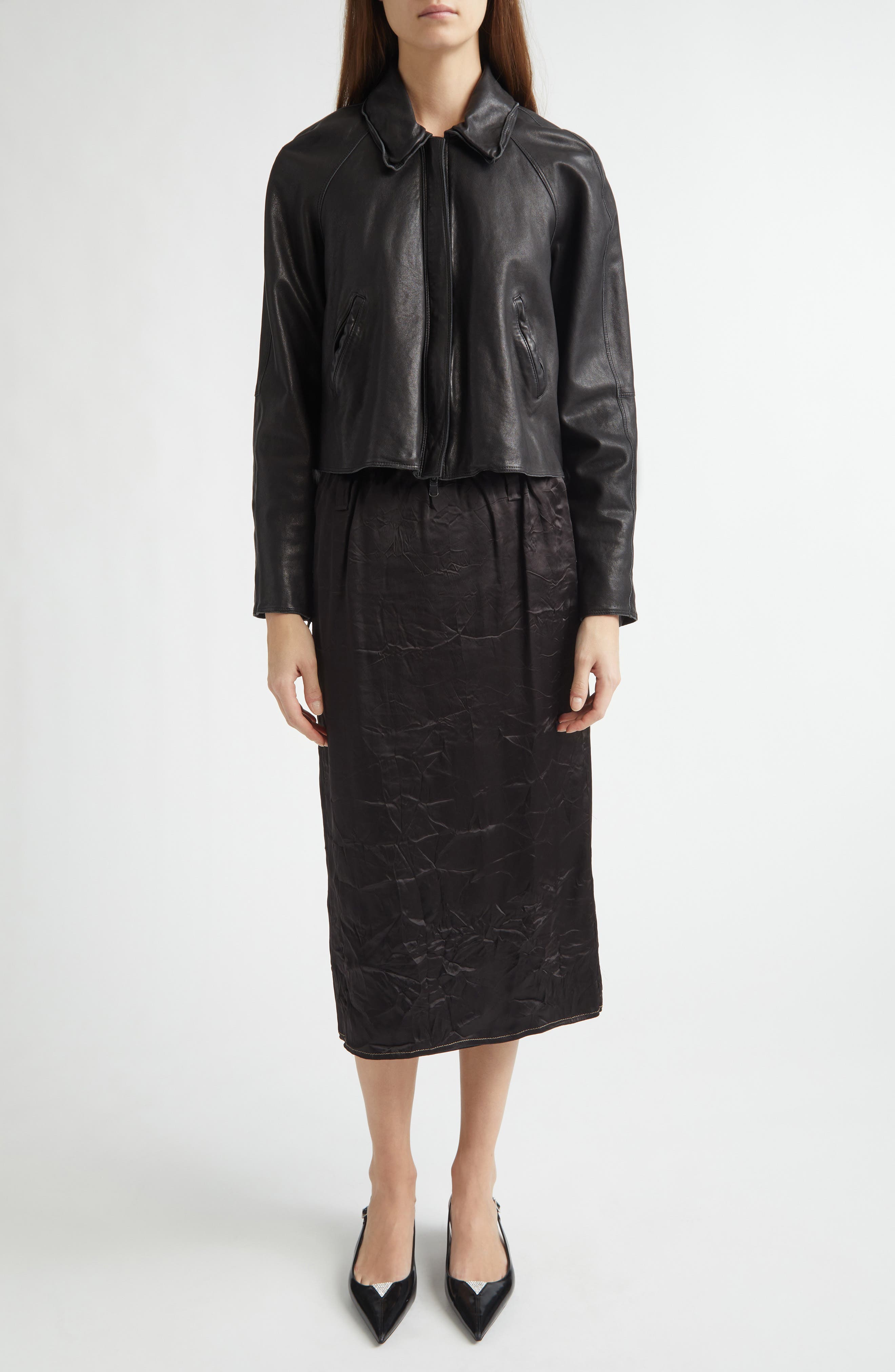 Pixie Lambskin Leather Jacket - image 2